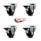 Service Caster 3'' Soft Rubber Wheel Swivel Top Plate Caster Set Posi Brake, 4PK SCC-20S314-SRS-PLB-4 - alternate 2